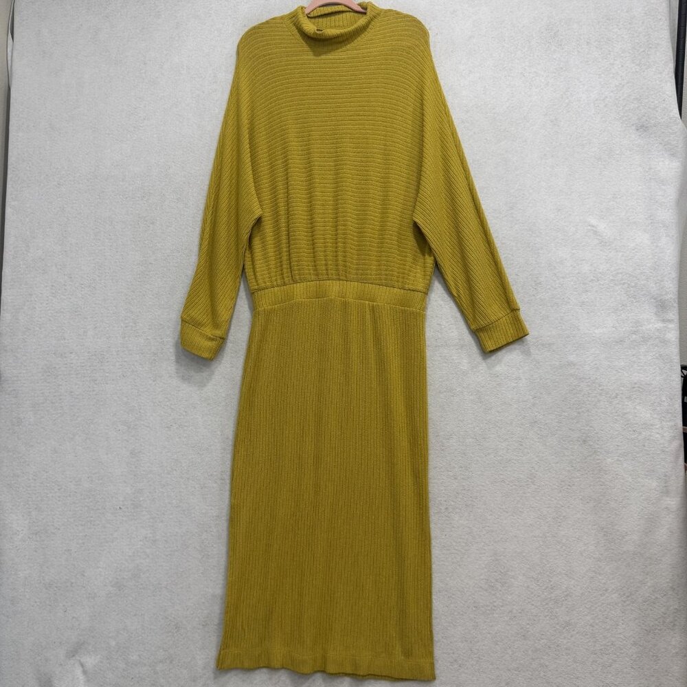 Saturday Sunday By Anthropologie Sweater Dress Womens Large Yellow Mock Neck